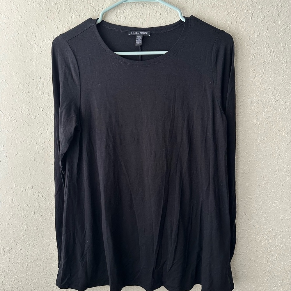 Eileen Fisher Black Long Sleeve T-Shirt